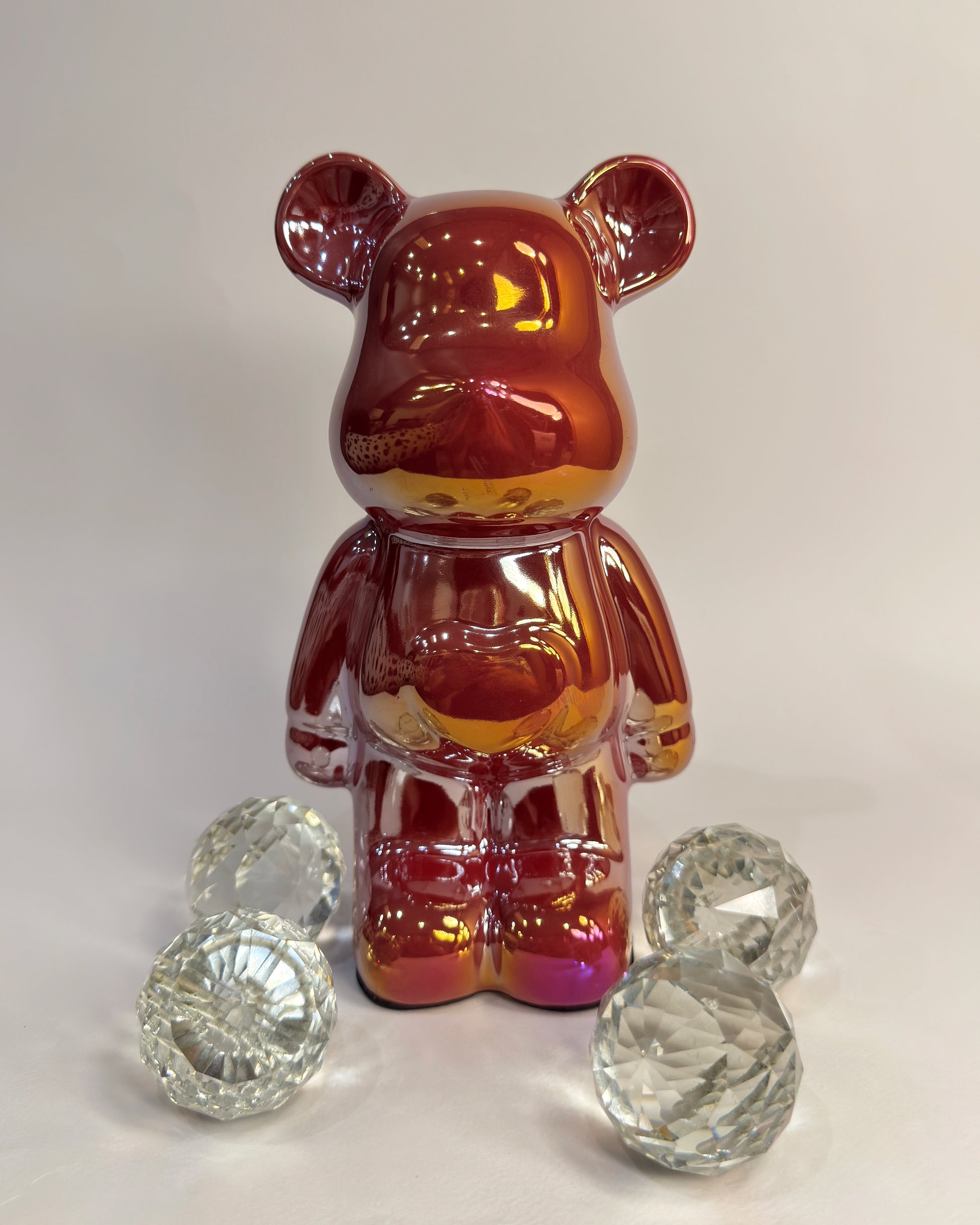 Charming Floral Bear, Fiberglass Sculpture - 21 CM