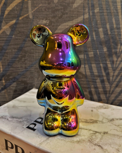 Cute Blooming Bear Sculptures fiber glass - 19 CM