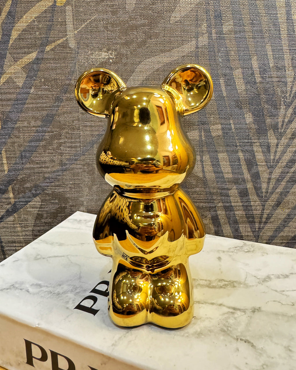 Cute Blooming Bear Sculptures fiber glass - 19 CM