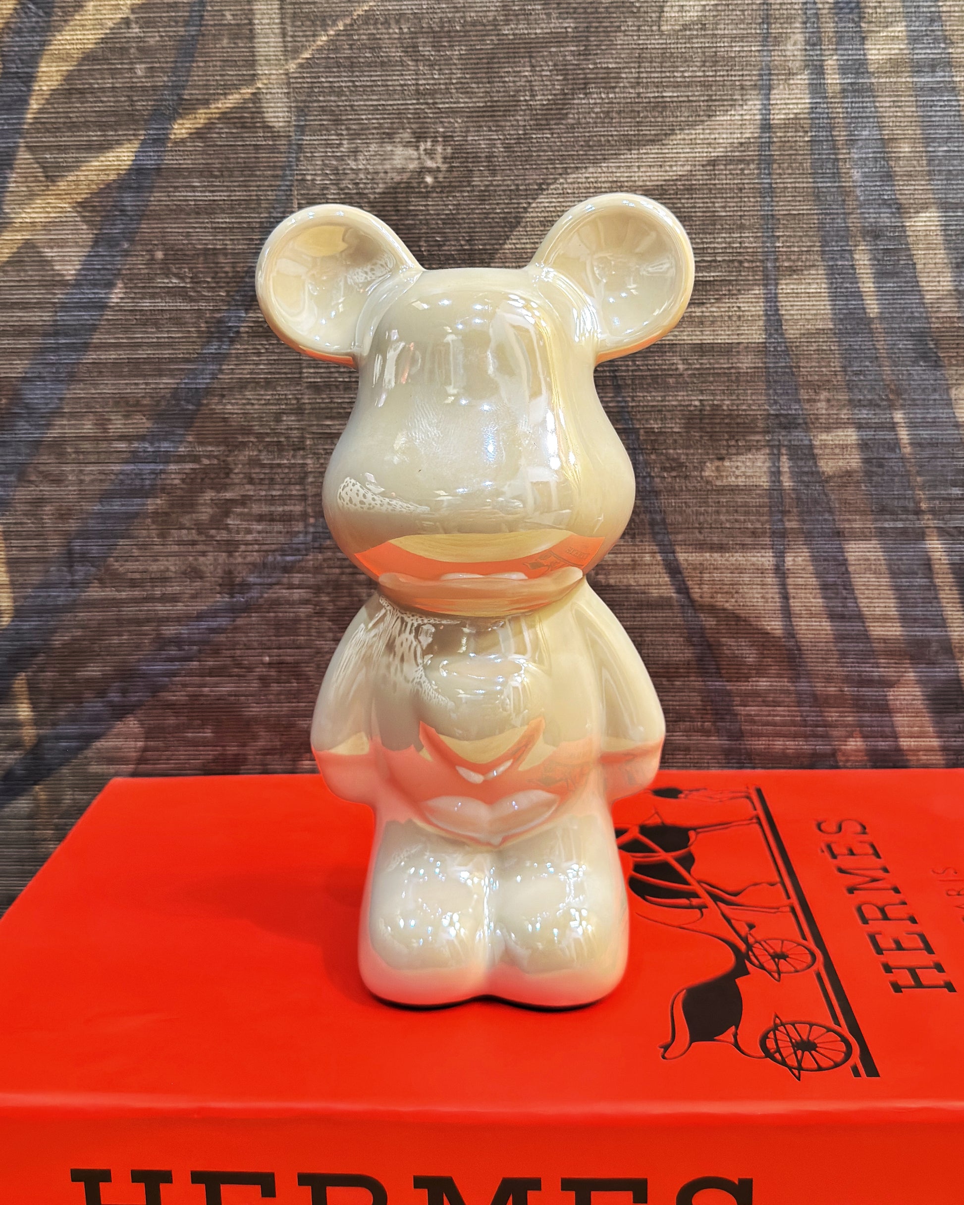 Cute Blooming Bear Sculptures fiber glass - 19 CM