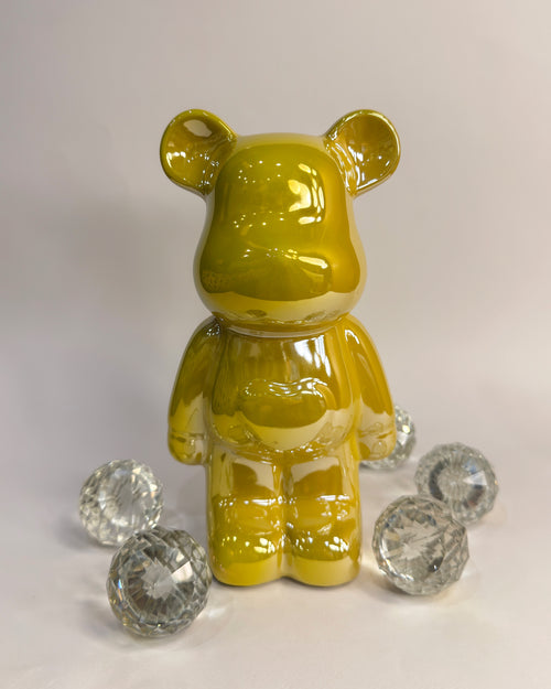 Charming Floral Bear, Fiberglass Sculpture - 21 CM
