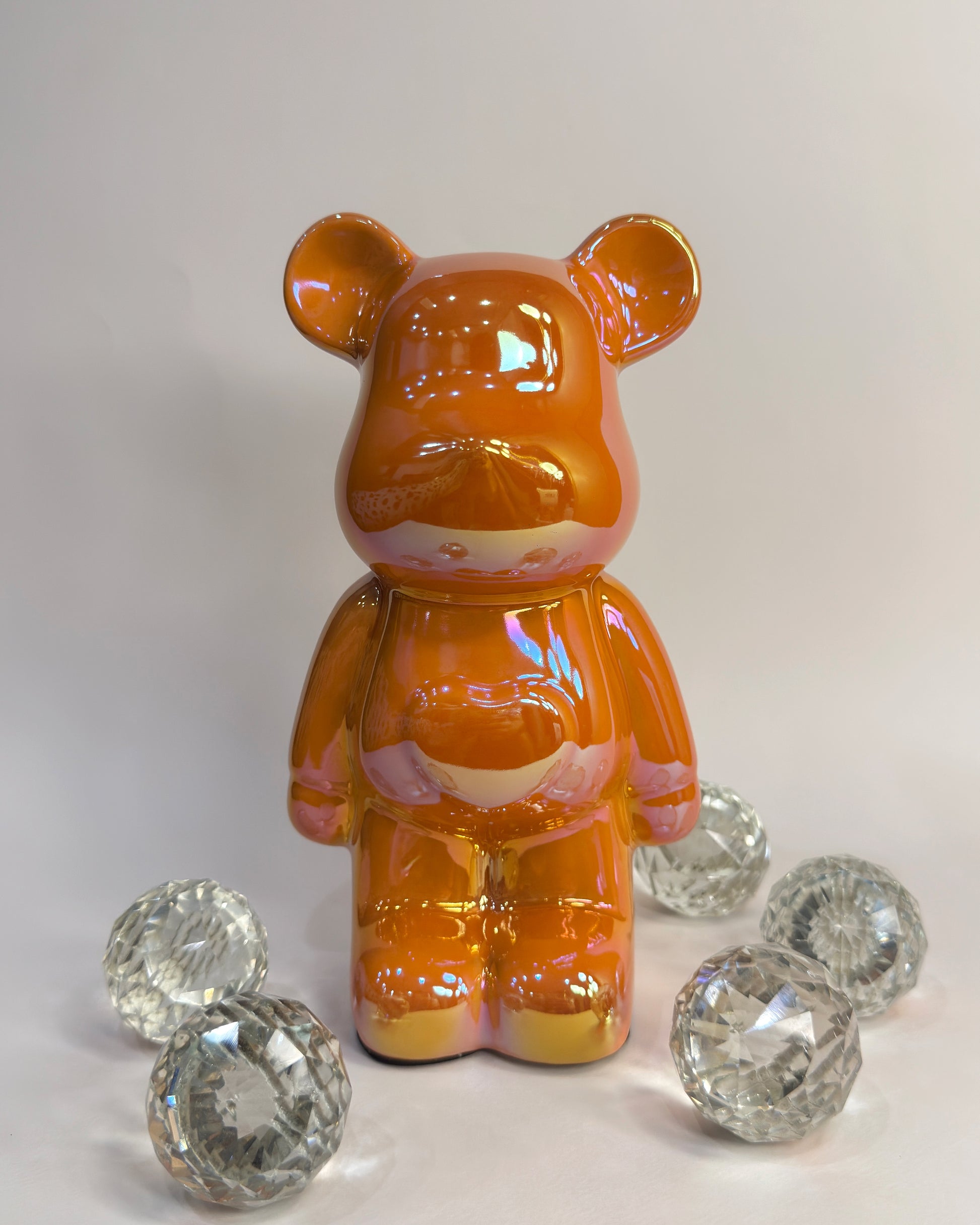 Charming Floral Bear, Fiberglass Sculpture - 21 CM