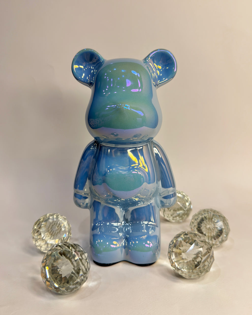 Charming Floral Bear, Fiberglass Sculpture - 21 CM