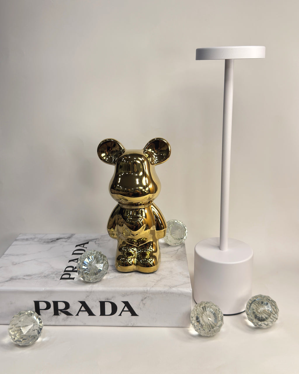 Luxury Décor Trio, Bear Sculpture (19cm), Touch Lamp & Book Box - Bundle 1