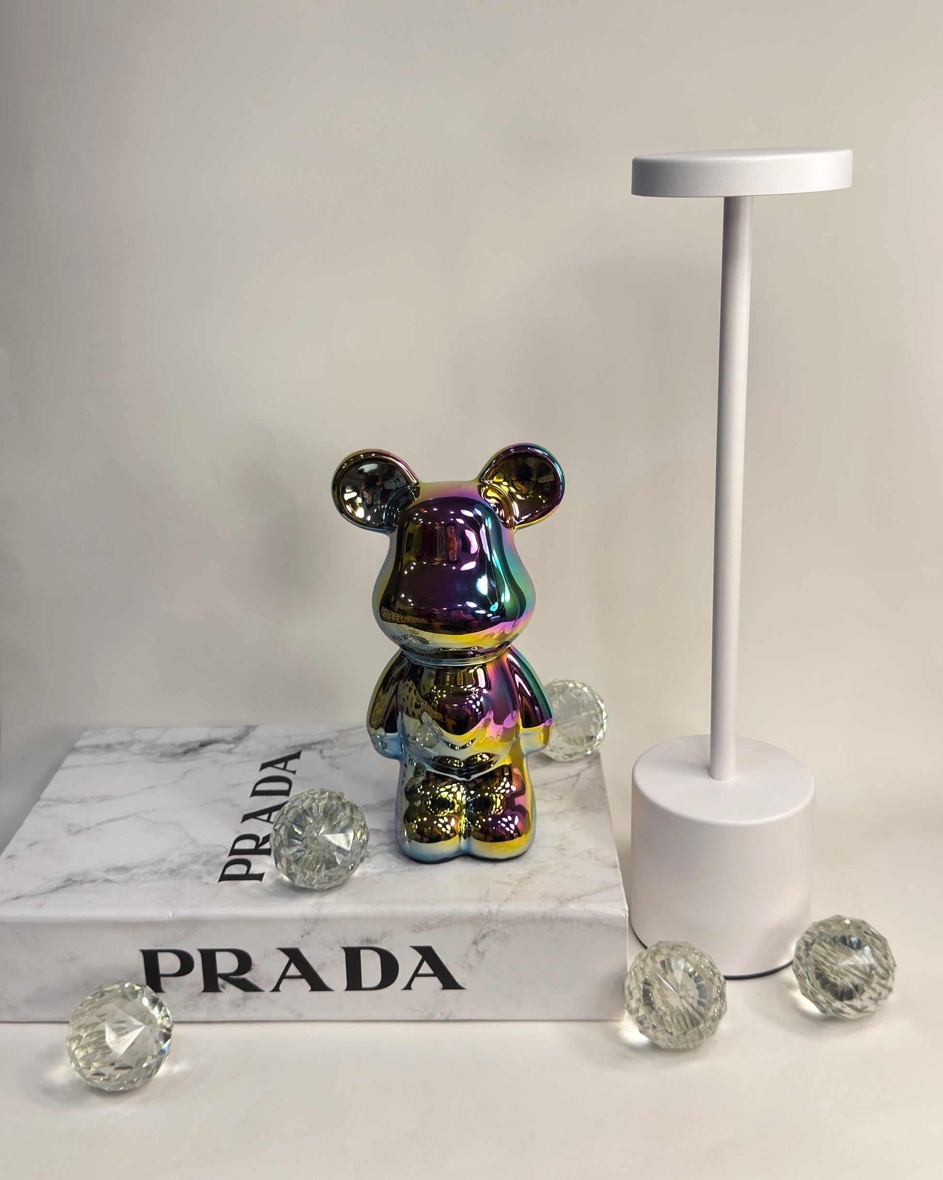 Luxury Décor Trio, Bear Sculpture (19cm), Touch Lamp & Book Box - Bundle 1