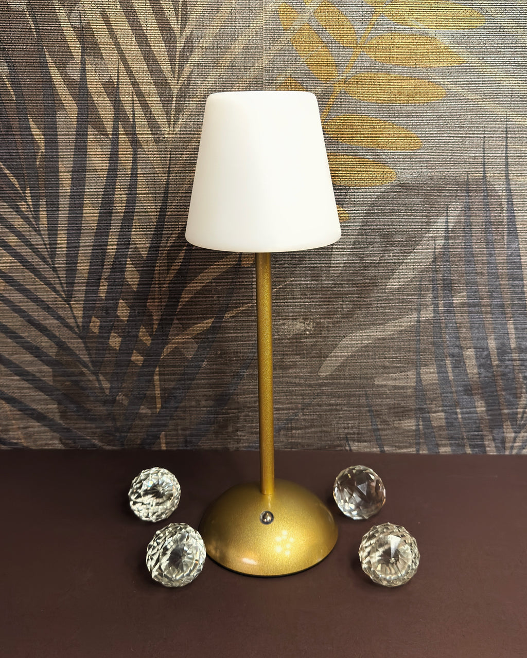 Plastic Top Sleek LED Crystal Rechargeable Cordless Touch Lamp