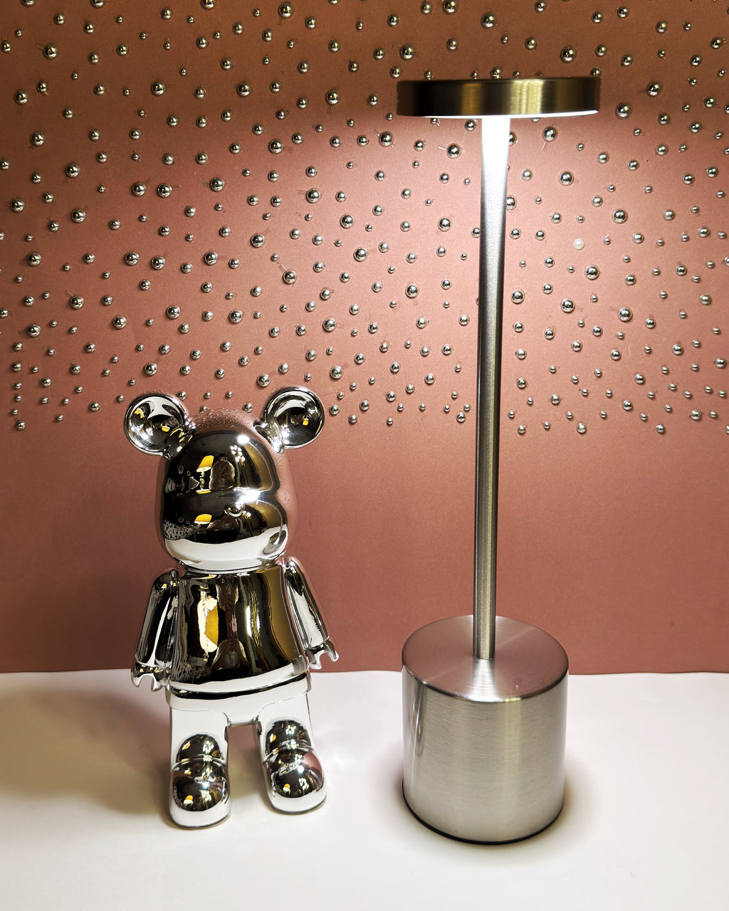 Luxury Décor Duo, Bear Sculpture (22cm), Long Sleek Touch Lamp  - Bundle 3