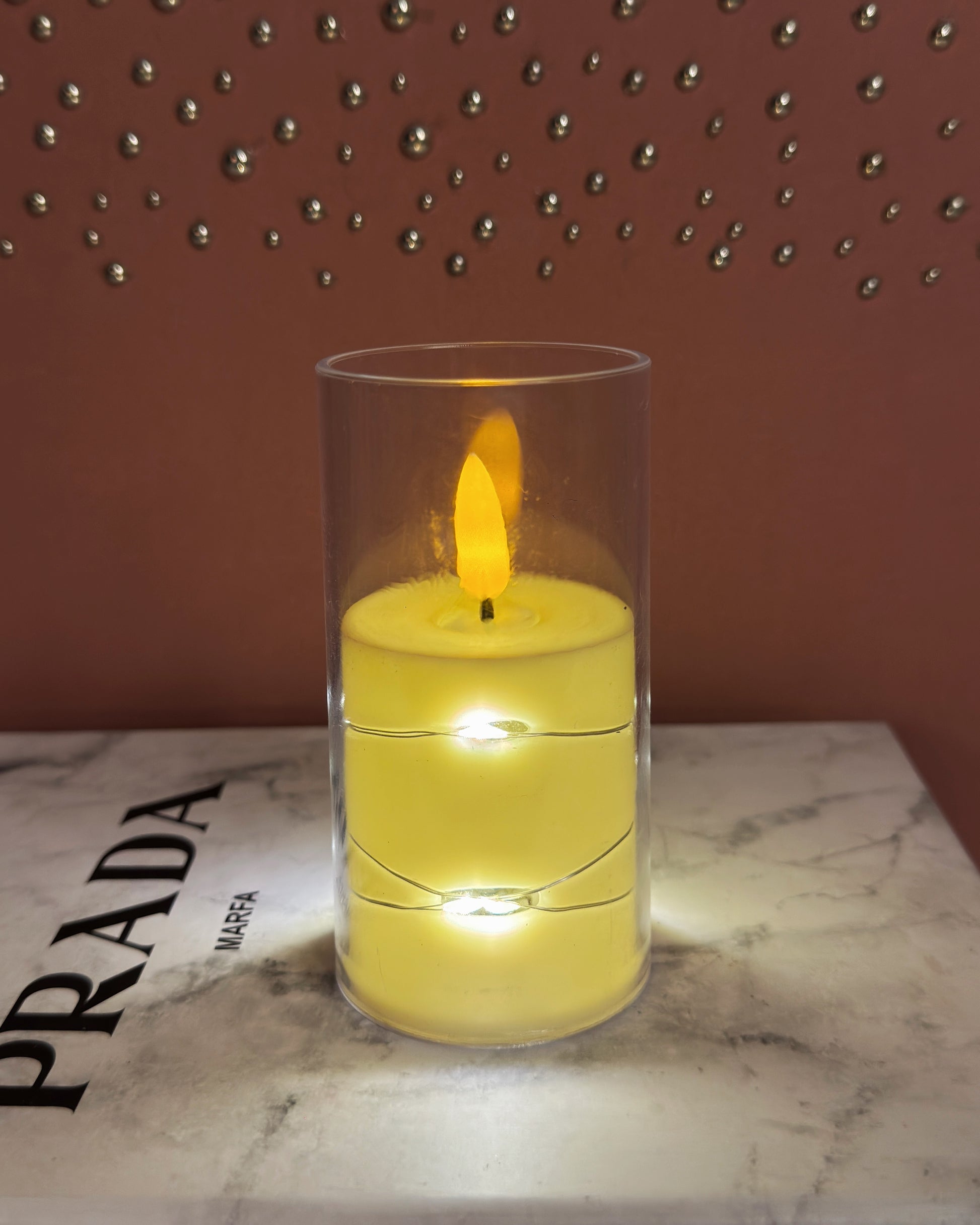 Glass-Enclosed Electronic Candle Light – A Serene Gift Choice